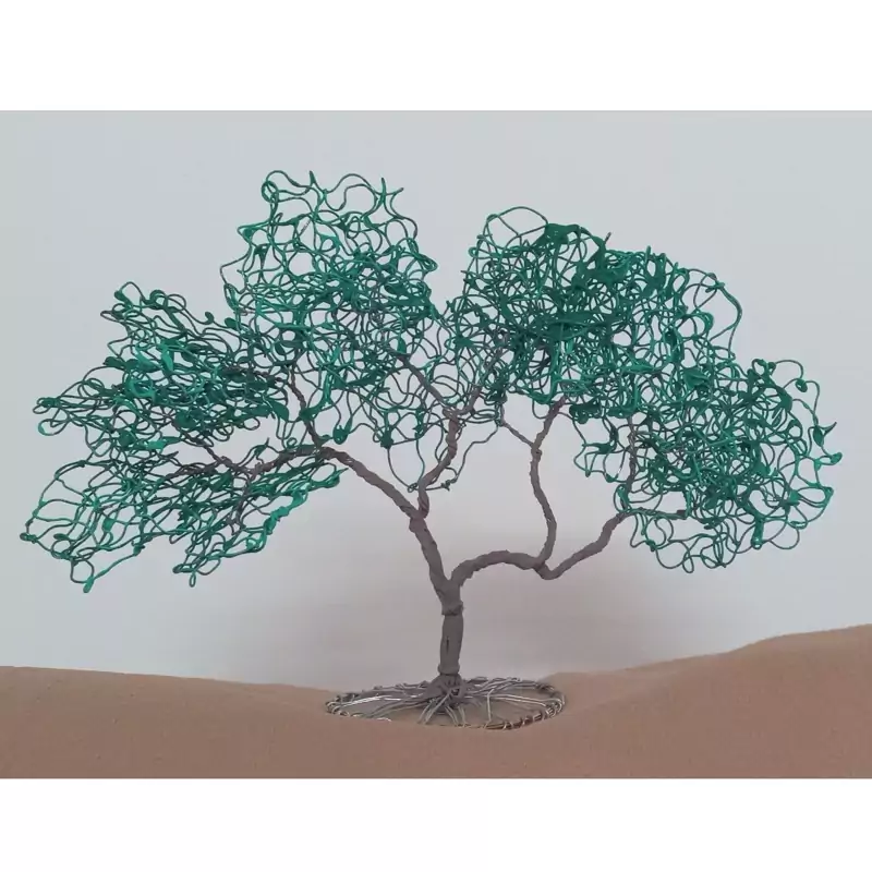 درخت سیمی مفتولی سه بعدی شکوفه دار دست ساز