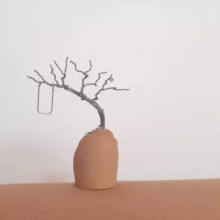 مجسمه سیمی درخت صخره ای دو طرفه