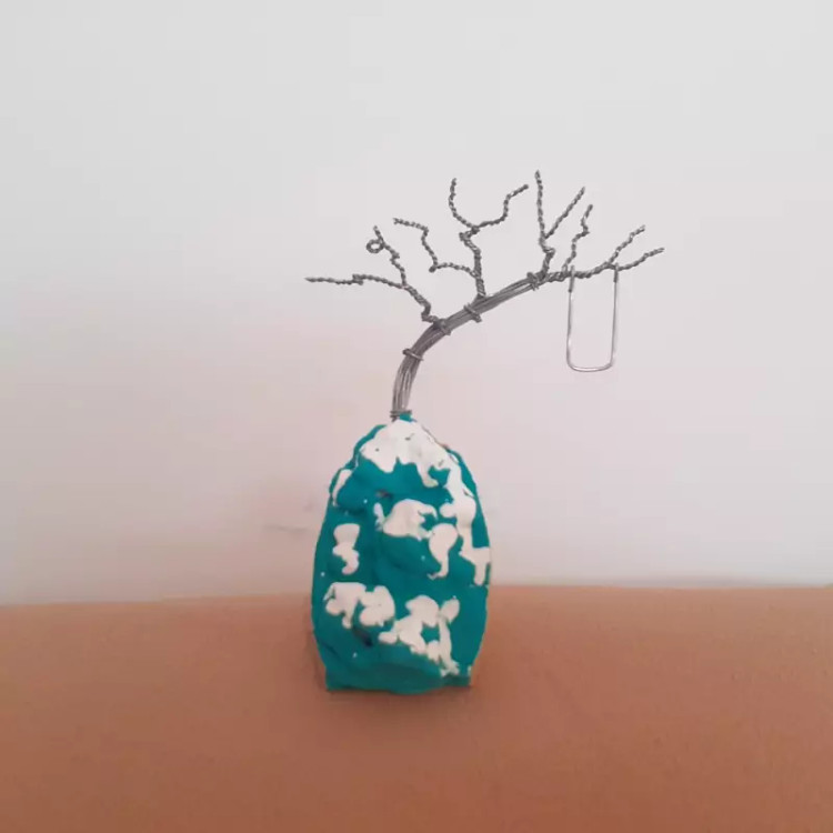 مجسمه سیمی درخت صخره ای دو طرفه